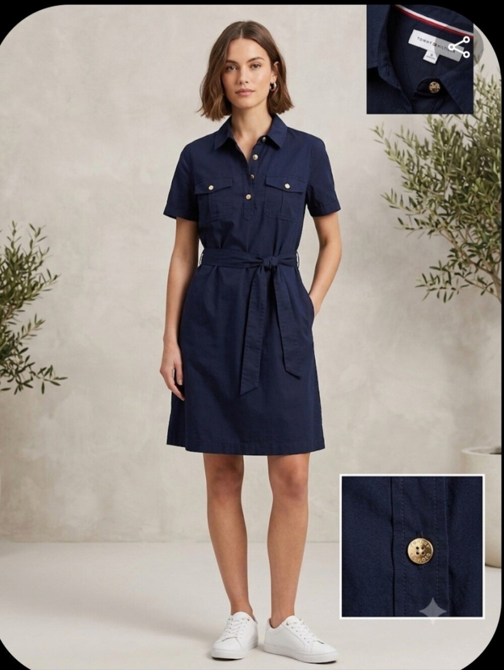 Tommy Hilfiger Navy Button-Front Shirt